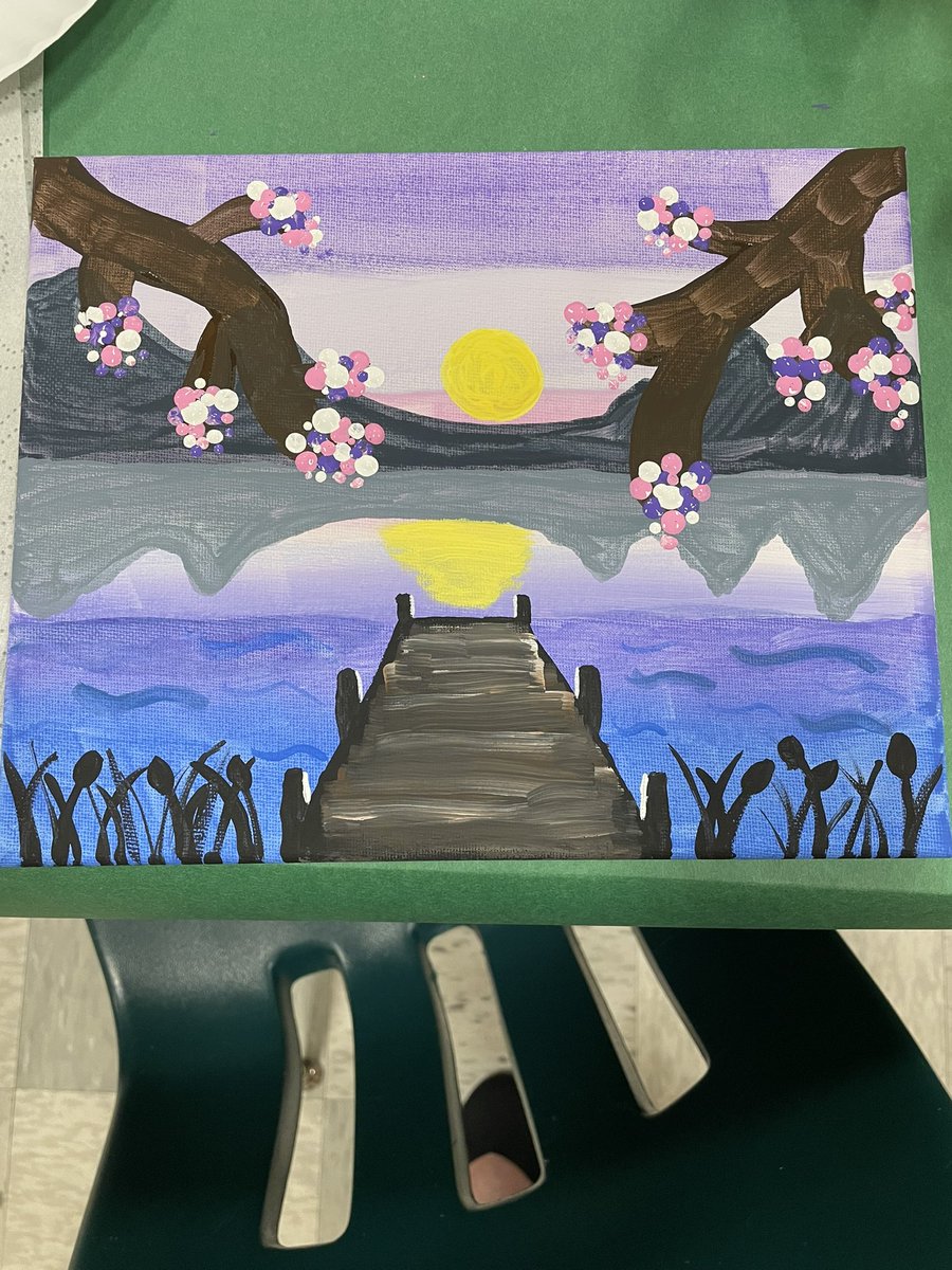 A little staff wellness on a Wednesday 🎨 Paint Night was a success! 🌅 <a href="/GESGATOR/">Garrisonville Elem.</a>