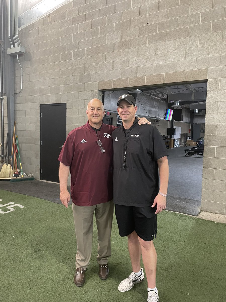 Thanks Texas A&amp;M coach Steve Addazio 
<a href="/AggieFootball/">Texas A&M Football</a> for stopping by Permian today ! Go Mojo!