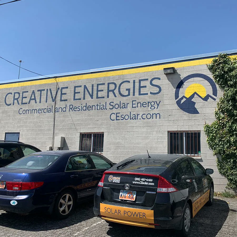 CEsolar_com's tweet photo. Creative Energies’ office in Salt Lake City is nearly net-zero energy. In Salt Lake City we converted a former print shop into a modern, energy-efficient office space and warehouse. #wedosolar #solarforgood #netzero #renewableenergy #cesolar https://t.co/NHD35yYBps