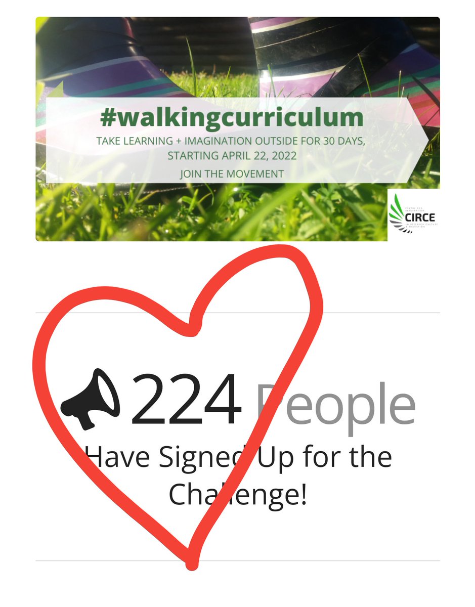 Yes! #walkingcurriculum challengers start #EarthDay2022 Join us here: circesfu.ca/practice/ecolo… #getoutside #imaginED
