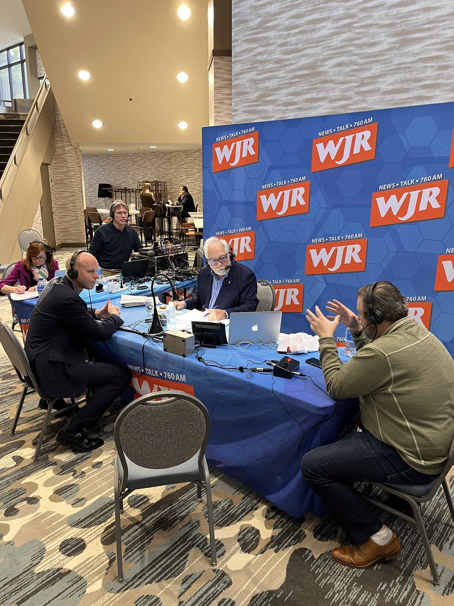Chris_InDetroit's tweet photo. Great start to the morning at the Pure Michigan Governor’s Conference on Tourism in @TraverseCity.  

@Claude_Molinari on @wjrradio with @PaulWJR discussing the 2024 NFL Draft coming to Detroit, and why this summer is a great time to @visitdetroit.

https://t.co/jxmDtoNjgh https://t.co/pkyrErq0ej