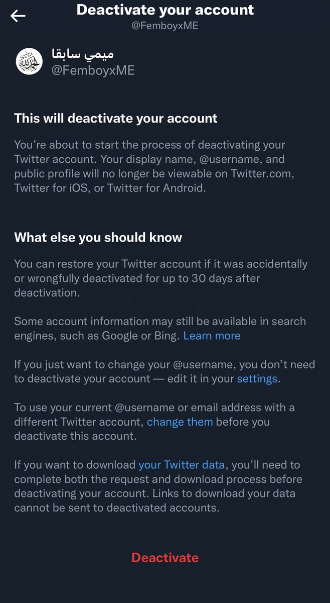 طريقه شلون تلغي حسابك قبل لا تنام او بعد ما تنزل وتقدر ترجعه بس اهم شي لا تخلي حسابك مفتوح وانت نايم 🤍✨ 
Setting ~ your account ~ Deactivate your account. اذا طفيت محنتك مافي سبب يخليك تخلي اكاونتك مفتوح قفله أأمن واضمن✨