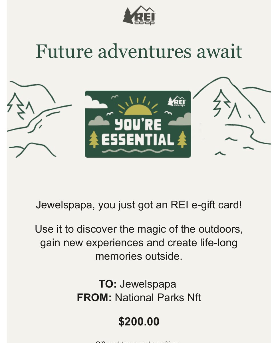 jewelspapa's tweet photo. Thank you @natparksnft and @REI winning a couple times at trivia really pays off. This community of #NationalParks fans is amazing. https://t.co/l37eyMCMUy