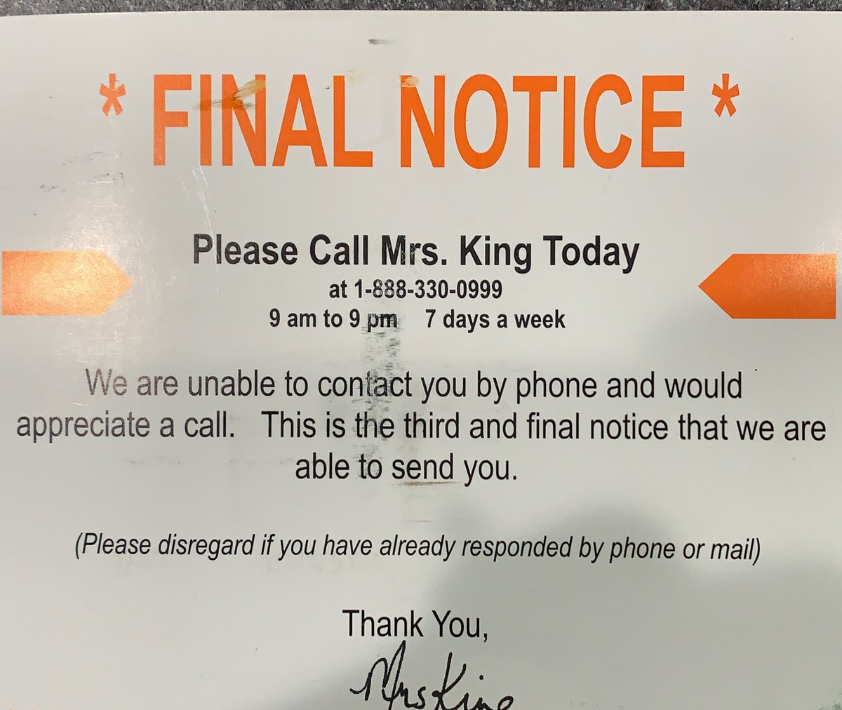 MrsSquishyface's tweet photo. @emily_lecoz We got our final notice today 😱 https://t.co/j1R1C8nFSl