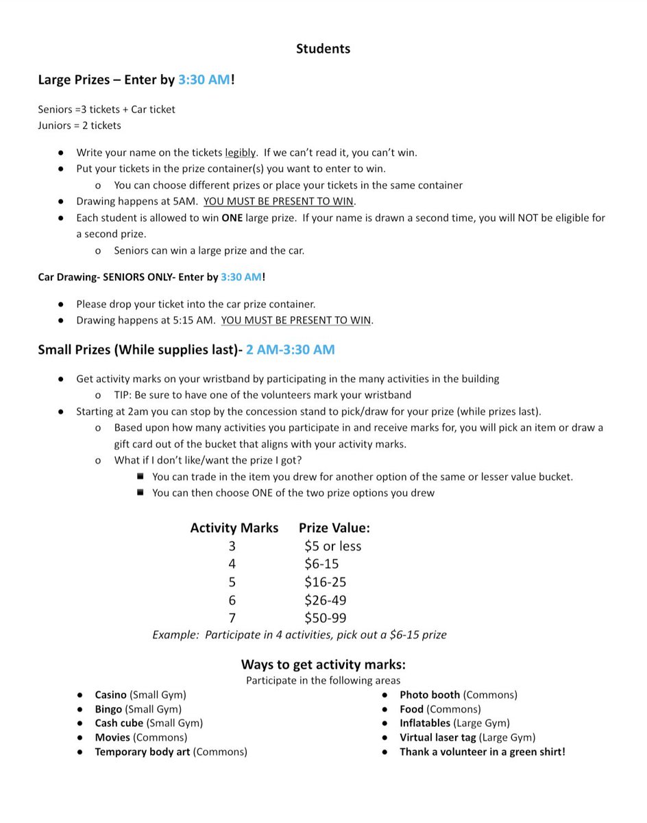 AnkenyAfterProm's tweet photo. Hang on to this note for Saturday nights After Prom! Full of information on details related to all of the fantastic prizes you can win! You DONT want to miss After Prom this year!! https://t.co/PcrvvwMaWD