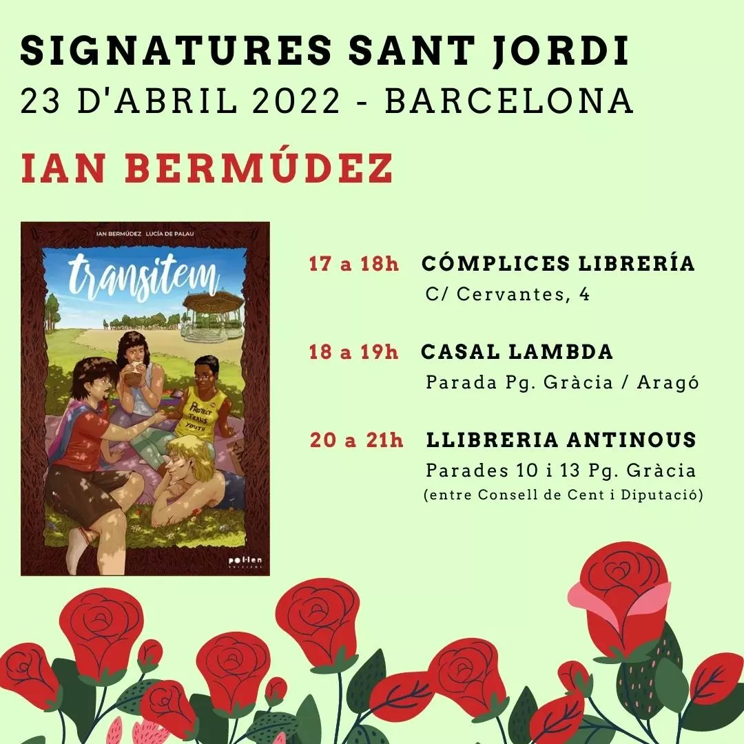 IanBermdez1's tweet photo. Gent bonica, aprofitem i si sou aprou passeu-vos i xerrem una estona. Que tingueu una bona setmana! @pol_lenedicions @luciadepalau @ComplicesLibre @antinouslibros @CasalLambda #comicslgtb #transnarratives #transactivism #transliterature #nonbinarylanguage https://t.co/AizUx6pvkK