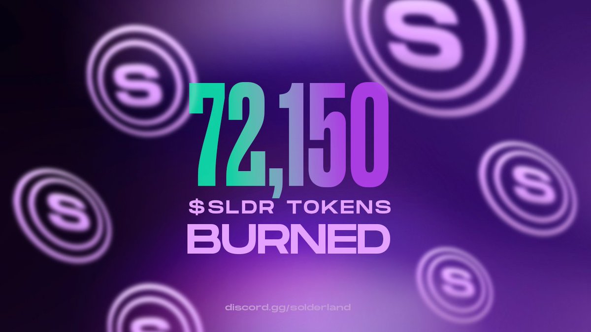Solderland's tweet photo. 🔥 𝟕𝟐,𝟏𝟓𝟎 𝐒𝐎𝐋𝐃𝐄𝐑𝐋𝐀𝐍𝐃 𝐓𝐎𝐊𝐄𝐍𝐒 𝐁𝐔𝐑𝐍𝐄𝐃! 🔥

🔥 $SLDR Burned link: https://t.co/UdVRQvjsqs

WE FEELING #BUNNISH TODAY! https://t.co/zEtkzMl1oz