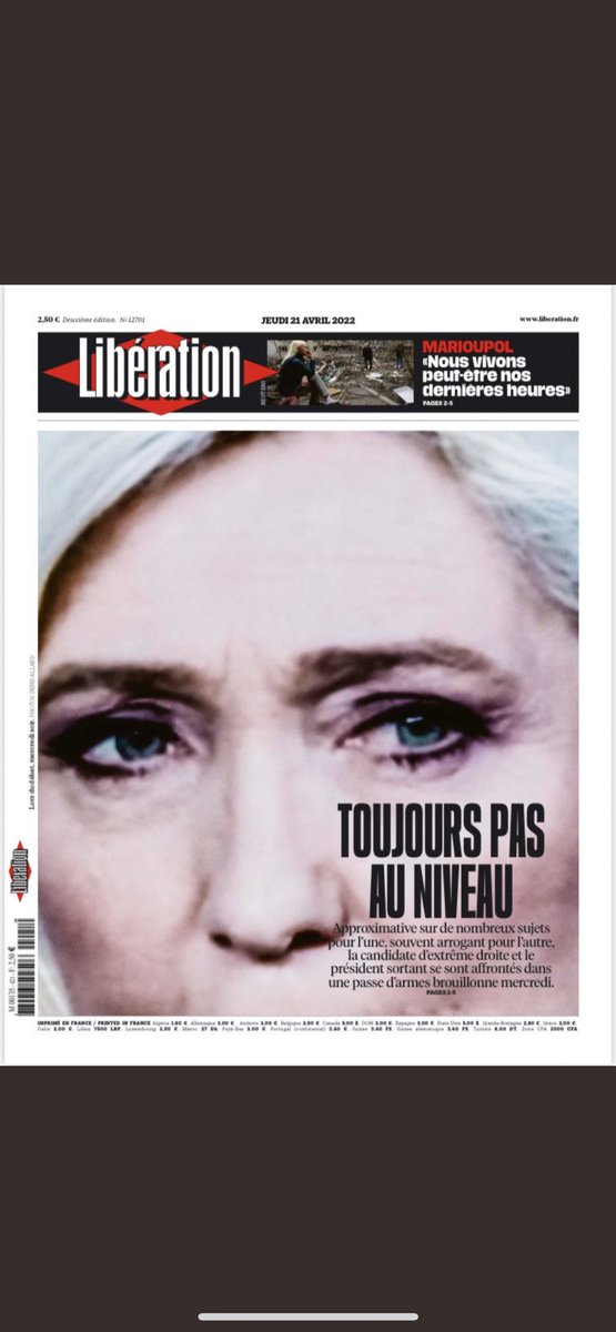 Avant la fin du débat... en  une de demain :