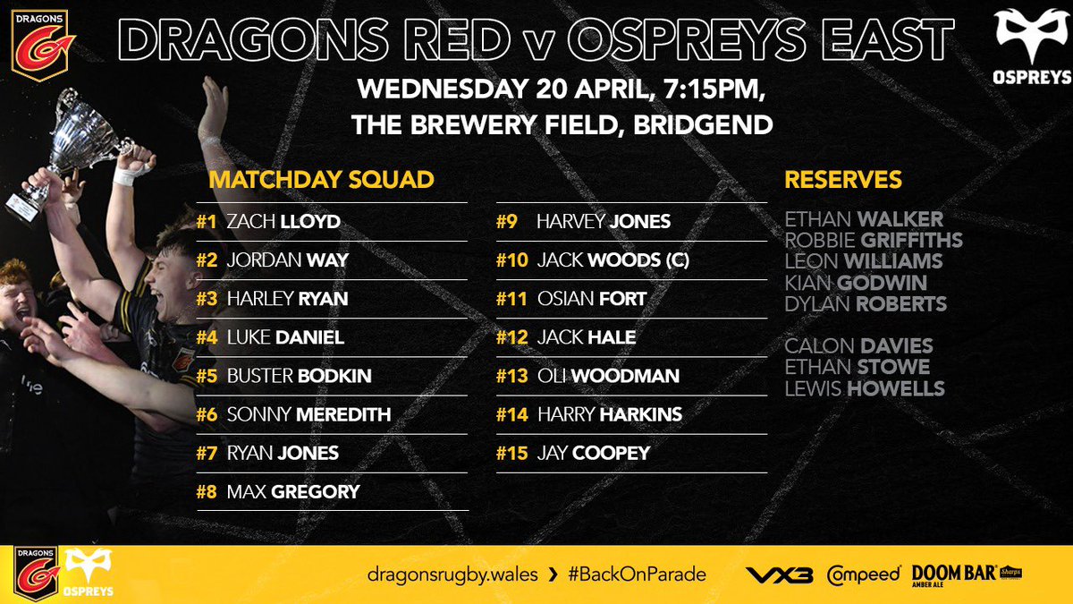 Great to see Olly Woodman and Harry Harkins taking the field for Dragons Red tonight. Well done boys!