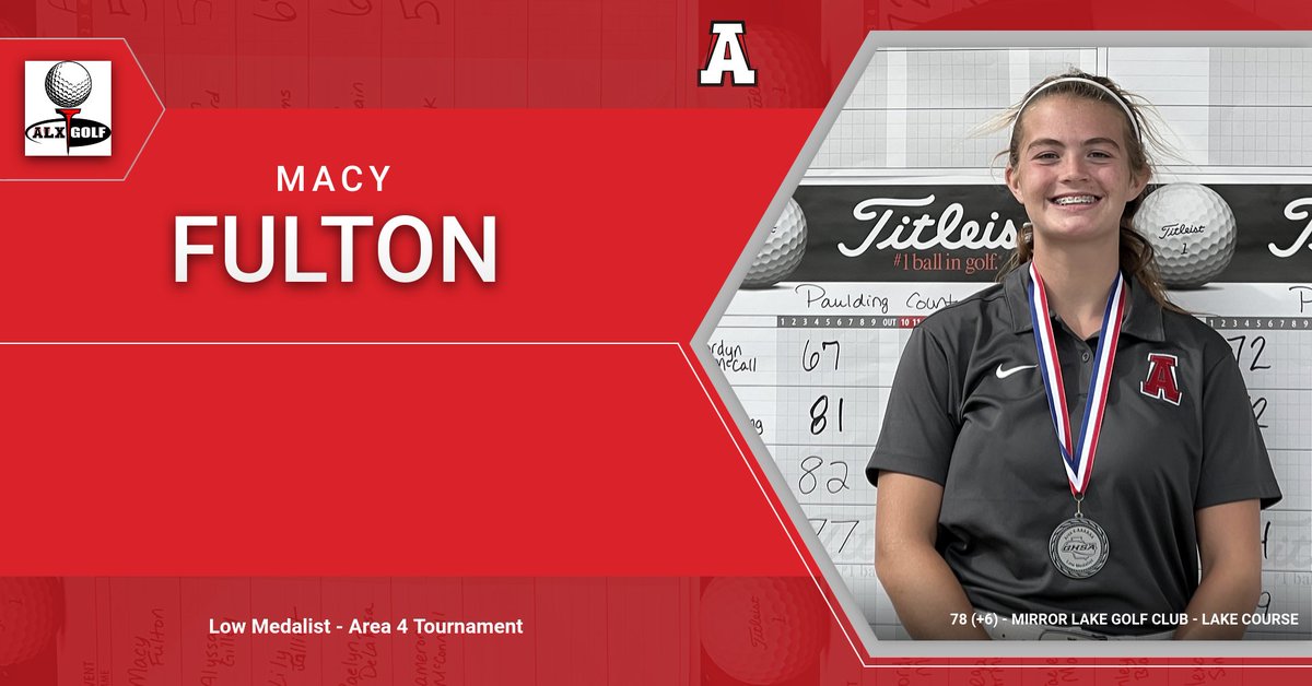 Congrats to Macy Fulton...your 6A - Area 4 Low Medalist @ahscougars