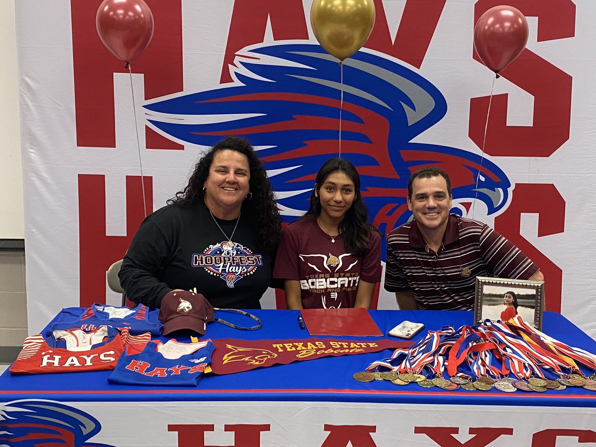 xchays's tweet photo. Senior Abigail Parra signed her national letter of intent to run Cross Country and Track &amp; Field at Texas State University. Abby is one of the most decorated Hays Hawk distance runner. She is a 3-time state qualifier in cross country and 1-time state qualifier in track! Congrats! https://t.co/8cRqgGS8OE