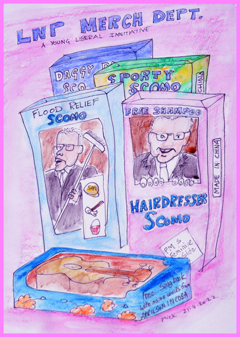 beagle16's tweet image. Get your #LNP merch #DaggyDad #Hairdresser #Sporty #FloodRelief or #Hairdresser #Scomo. What about a #ukulele ? 100% made in #China. Sorry #YoungLiberals this is #Satire. #auspol #AusPol2022 #ausvotes #AusVotes2022 @friendlyjordies