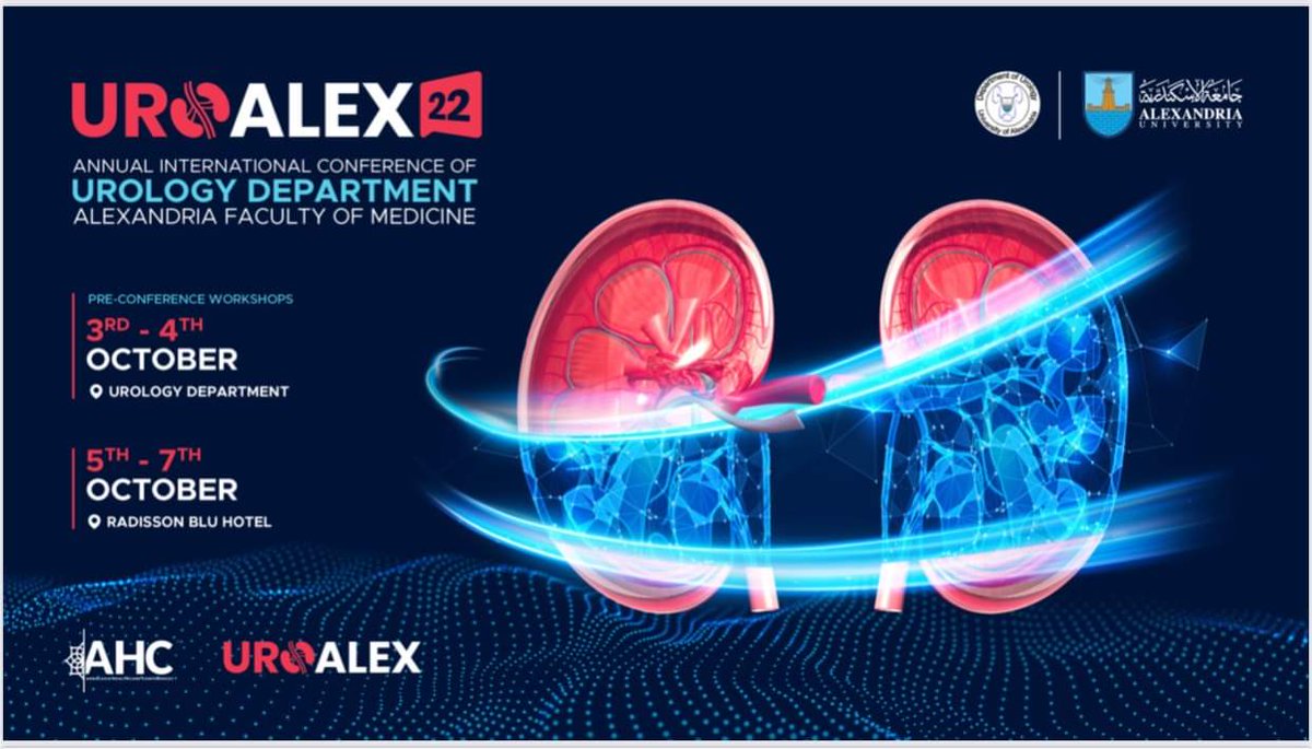 Our 21st annual international meeting
#UROALEX2022 
From 5 to 7 October 2022
Alexandria, Egypt
Radisson blu hotel