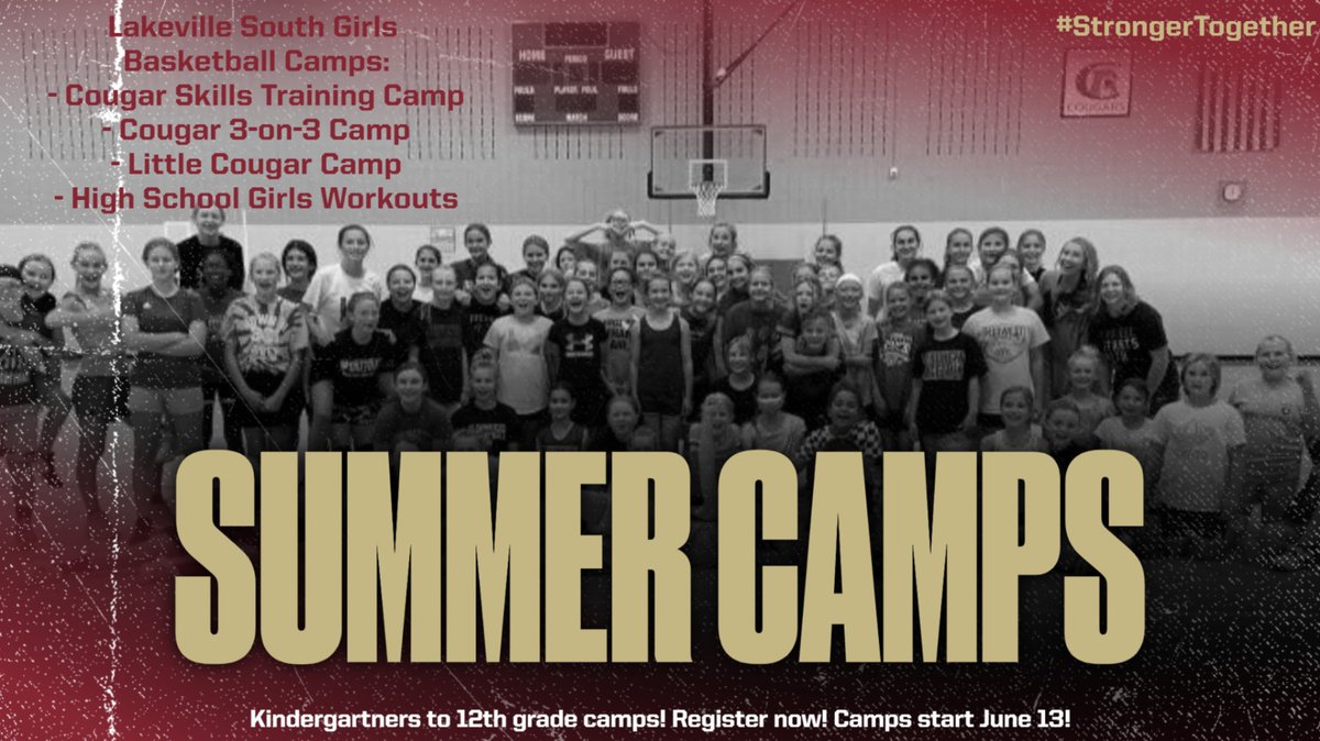 Announcing summer basketball camps for K-12 graders! Improve your basketball skills over the summer! Find more information at lsgba.com plus a link to register! Camps begin June 13! #StrongerTogether