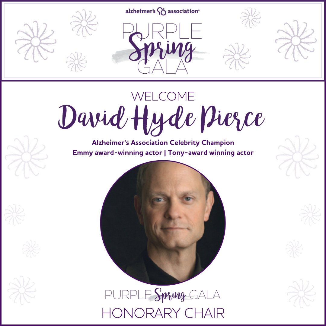Special thank you to #ENDALZ Celebrity Champion David Hyde Pierce for serving as the Honorary Chair for our upcoming #PurpleSpringGala. Join us on April 28 for a special evening in support of the fight to end Alzheimer’s: laspringgala.givesmart.com.