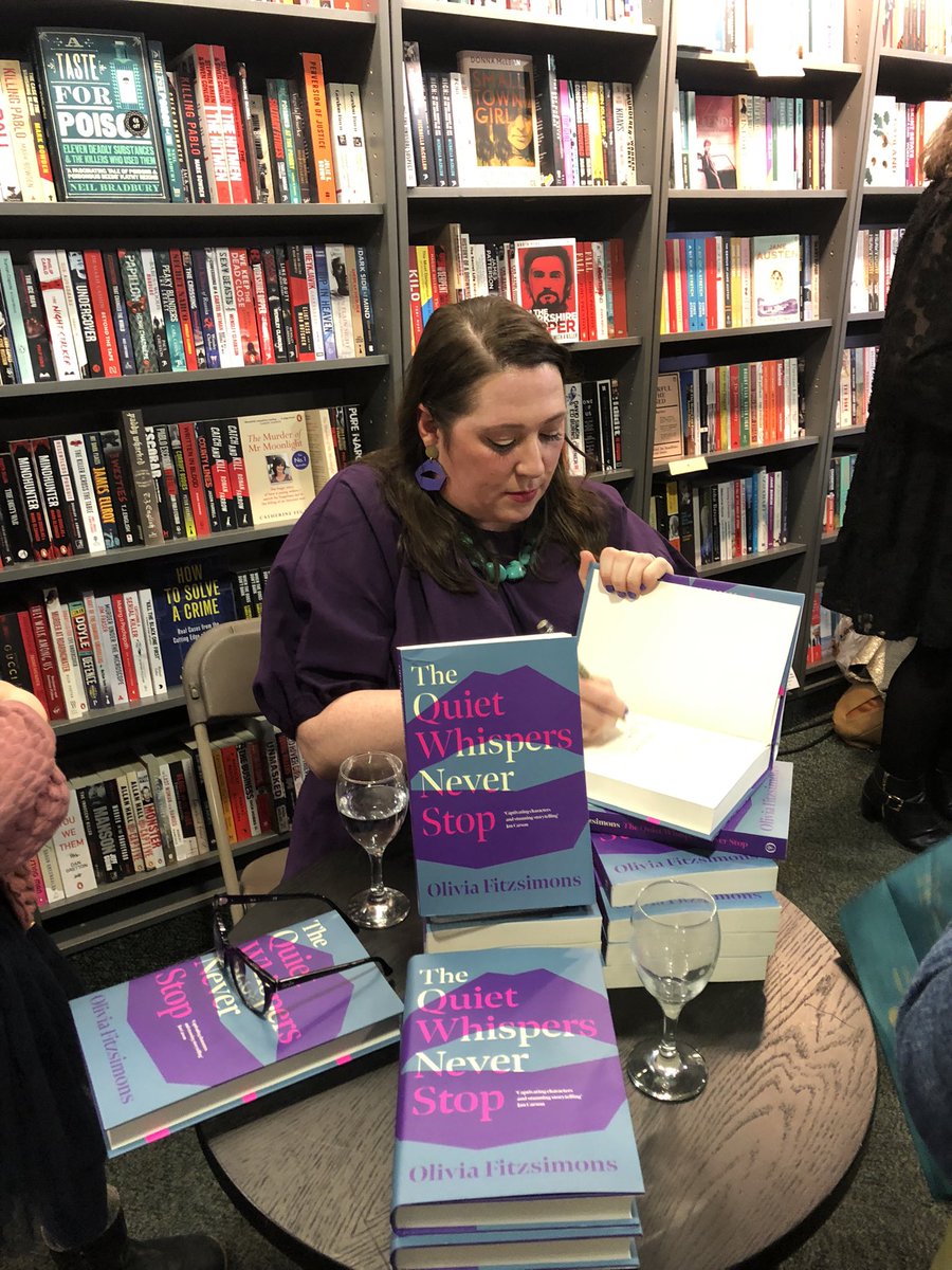 LaineyB2011's tweet photo. D-Day at @Hodges_Figgis for  #TheQuietWhispersNeverStop by @oneflawediris Congratulations 🎉 Meaningful introduction by @JanCarson7280 . Wonderful to finally meet up in person with fellow #SMFBookClub members @AislingUi @SMooreFitz @MsTunbridgwells @nstap https://t.co/5McgFTSU17