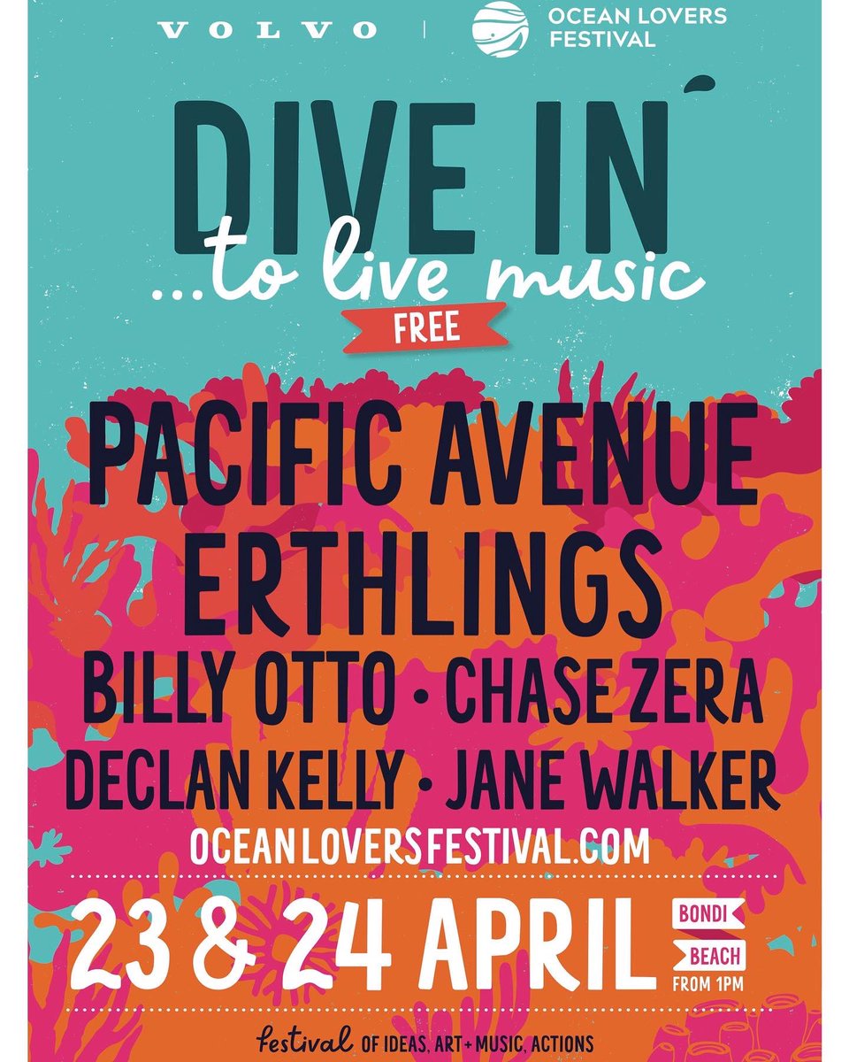 Looking forward to performing this Sunday at Bondi’s Ocean Lovers Festival <a href="/OceanloversFest/">Ocean Lovers Festival</a> 2pm on festival stage in park by the beach near North Bondi Surf Club. Playing with me are Jess Ciampa, Barbara Griffin and Matthew Doyle joining us for a couple of songs on Didjeridu. 🎵