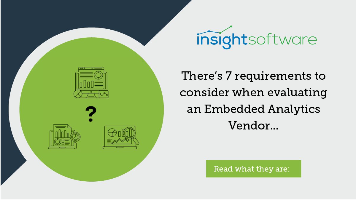 Every application has something unique to deliver.  

With #EmbeddedAnalytics, you can discover exactly what that is—which is why choosing the right vendor is not a light task.  Ask these 7 questions  before choosing a #BI vendor. 

ow.ly/q0PB50IO9oF