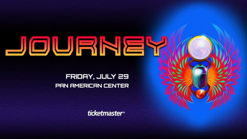 NMSUinsider's tweet photo. Rock band Journey will perform in Las Cruces, NM, at the Pan American Center on Friday, July 29, 2022. The hit rock band is known for a number of songs, including the classic "Don't Stop Believin'." 

-- 
Tickets go on sale Thursday, April 21 at https://t.co/lniQ80lkW2 https://t.co/hgpv1b0Pqh