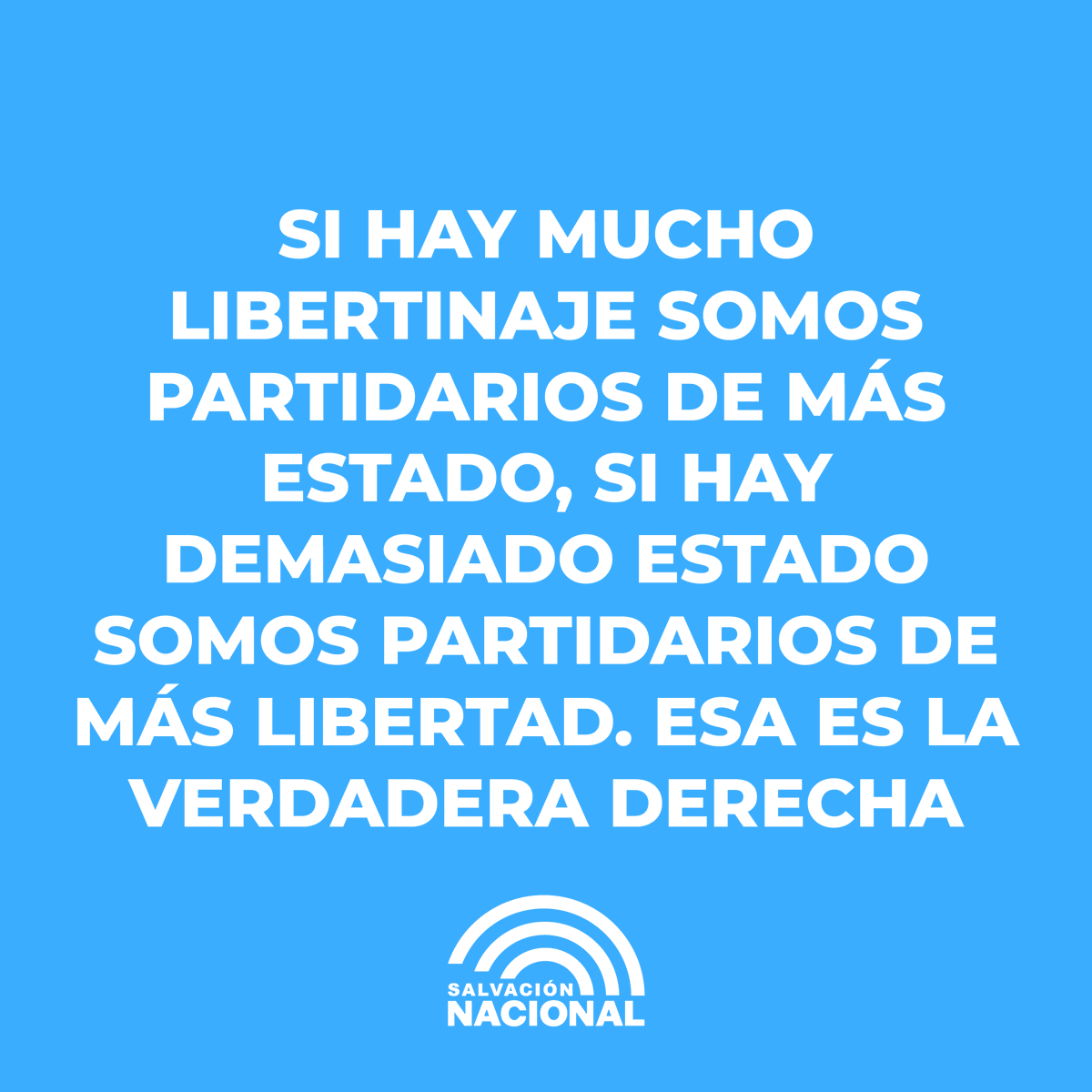 MovSalvacionNal's tweet photo. Ser de derecha significa siempre buscar el justo medio. ¿Cuál es el miedo a decir que uno es de derecha entonces? https://t.co/h7aWOrTc0D