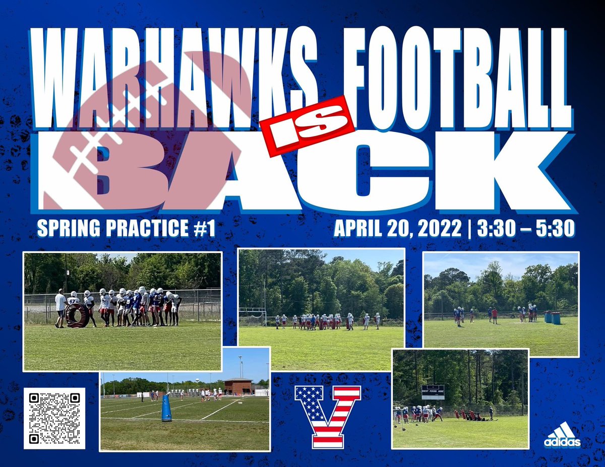 SPRING Practice DAY 1 is in the BOOKS! 

See you all back tomorrow WARHAWKS!!! 

It's a GREAT day to be a WARHAWK!  AAAAHHHHH...BOOM! <a href="/VeteransHS/">Veterans Football</a> <a href="/WarHawkRecruits/">WarHawk Recruits</a> @WarhawkStrength