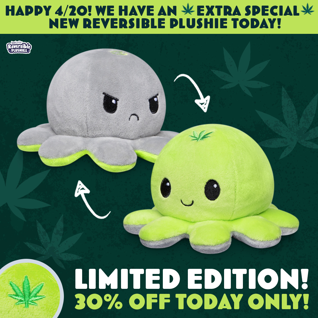 TeeTurtleHQ's tweet photo. Live the high life with this NEW Reversible Octopus Plushie! π Grab your new best bud for 30% off today only!
_____________________
#teeturtle #plushie #reversibleplushie #plush #toy #reversibleplushies #reversibleoctopus #420 https://t.co/GQIGYO7g61