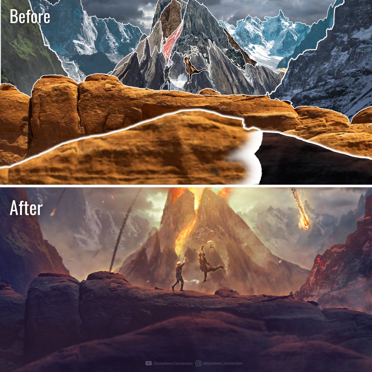 ShowdownConnec1's tweet image. &quot;The Confrontation

BasePlate Vs Final Image.

#photoshop #digitalart