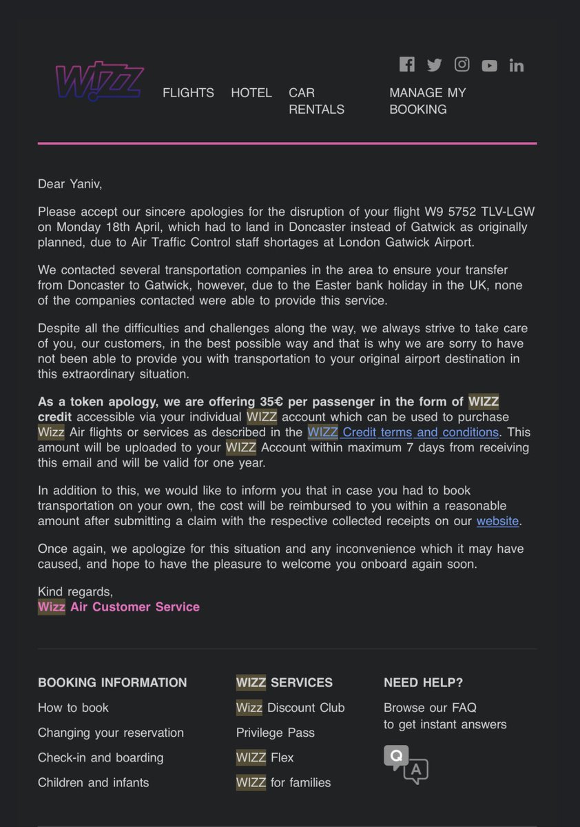 YanivFridel's tweet photo. @wizzair this is outrageous. 3 hours delay + sending 300 people at 5am to an abandoned airport in Sheffield without any transportation ! We got 35 euros as vouchers is this the low ??  @DailyMirror @EUombudsman https://t.co/iig9IrzYg7