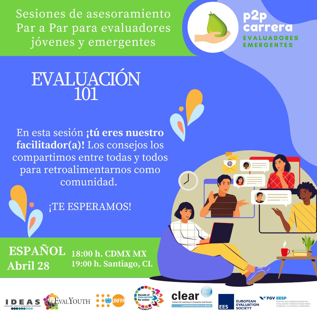 ¡No te pierdas la sesión de Abril del P2p en Español! 
En esta sesión tú eres nuestrx facilitador/a. ¡Hagamos juntas/os comunidad!
📅 28 de abril
⏰ 18 hrs (hora CDMX)
📍 bit.ly/3L4Sak7