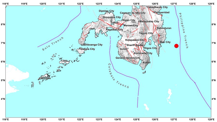 Manay Davao Oriental Map Magnitude 6.1 Quake Jolts Manay, Davao Oriental