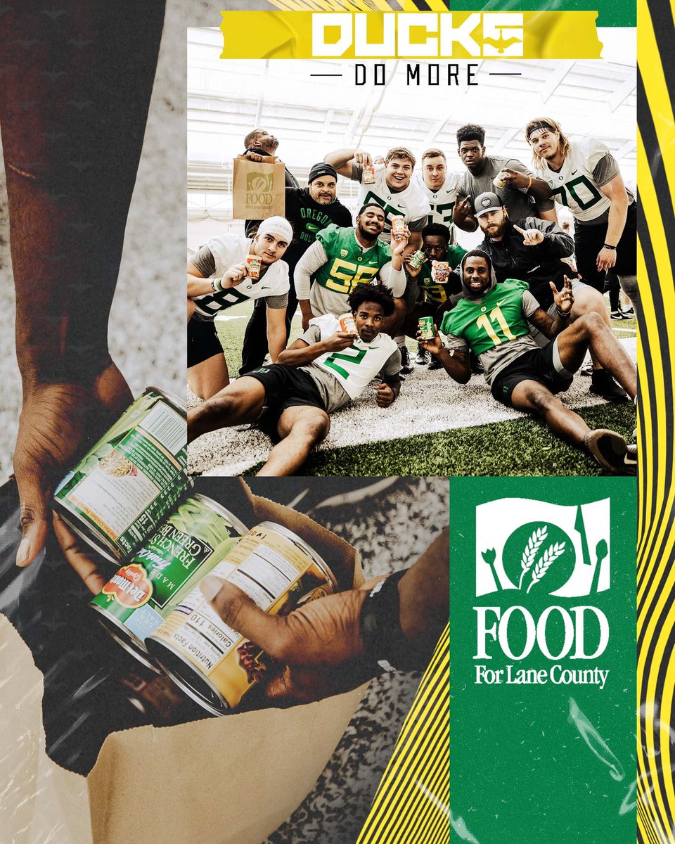 Help support @foodforlc by donating nonperishable food items at this Saturday's Spring Game 🍽 Just $1 provides 3 meals to someone in our community. 🔗: foodforlanecounty.org/scrimmage22