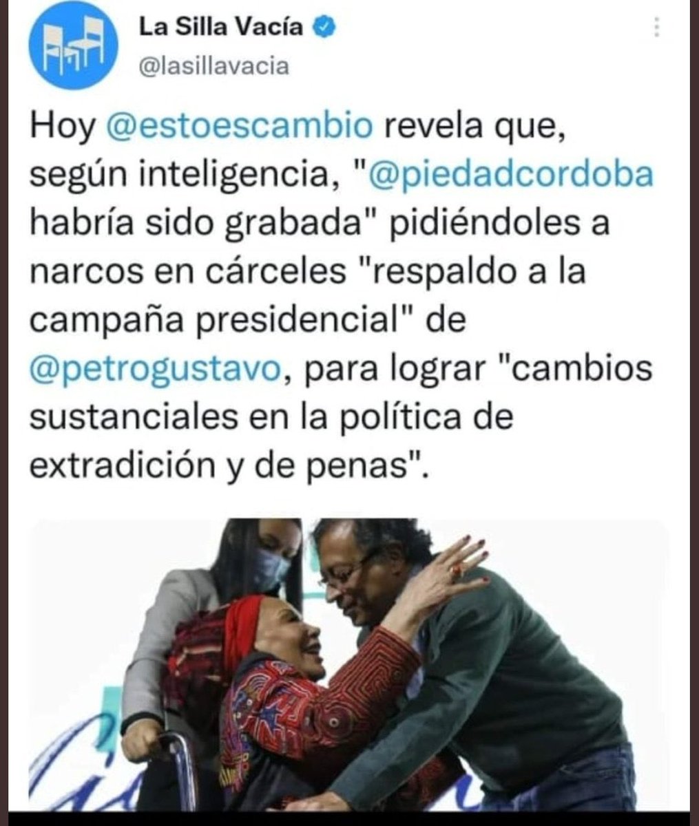 Ingeamanda's tweet photo. La mandadera de Petro con los narcos se fue a buscar apoyo$$$ de los narcos en las cárceles. Ahora que fue descubierta Petro busca zafarla. El pacto histórico es vomitivo #PetroCorrupto #PactoDeNarcos https://t.co/thqvJLg0dk