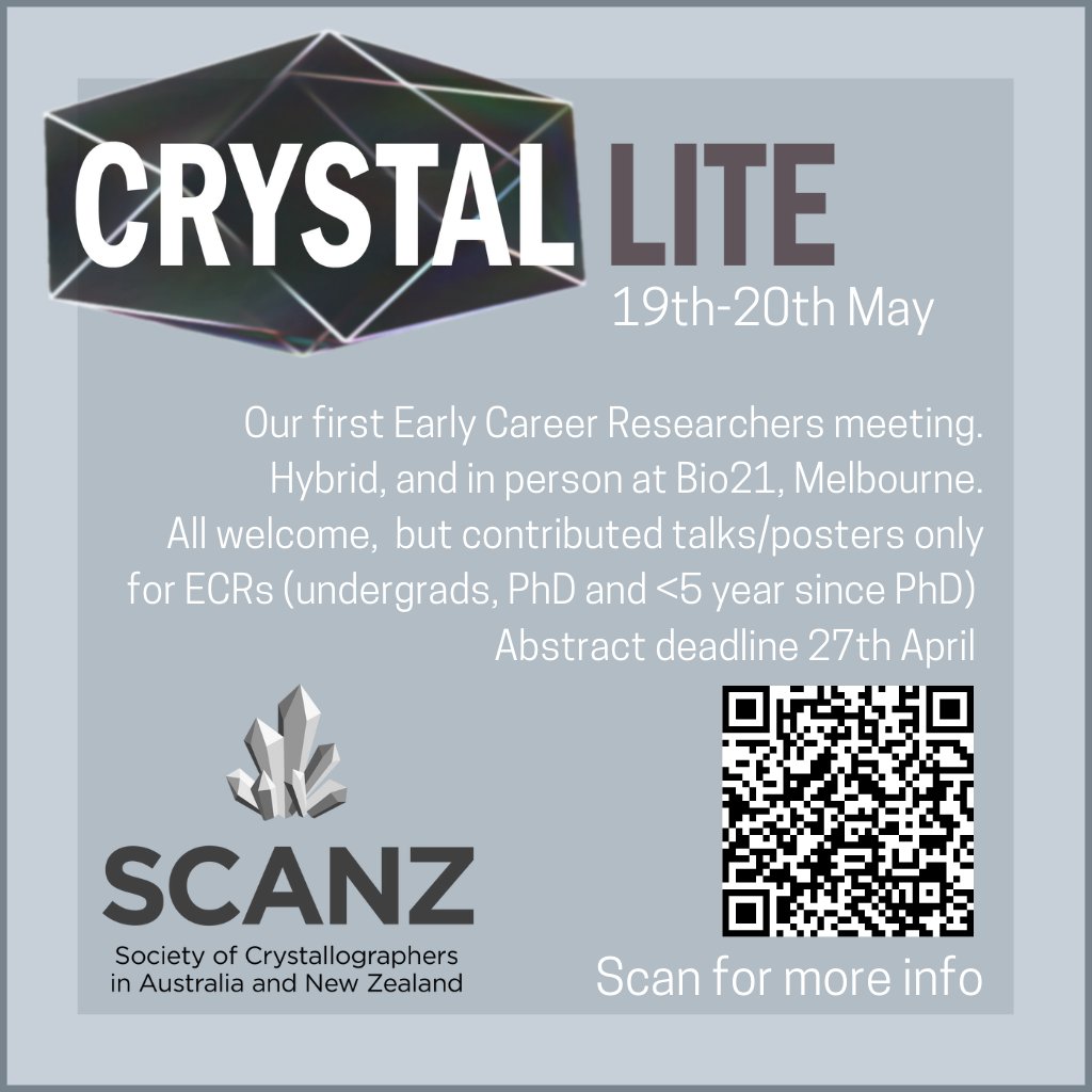 SCANZ (@crystal_scanz) on Twitter photo One more week to get your abstracts in for the Crystal-Lite meeting One more week to get your abstracts in for the Crystal-Lite meeting