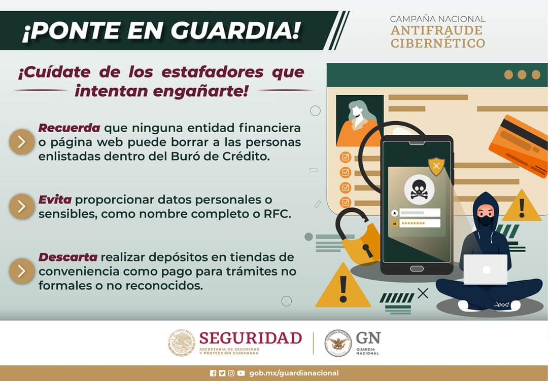 MuseoMIDE's tweet photo. ¡Ponte en guardia! 👀

Aquí te dejamos unos tips que te ayudarán a identificar una estafa o engaño cibernético.

#PiensaMIDE #InternetSeguroParaTodasYTodos @GN_MEXICO_ https://t.co/C3jIEbDJ6g