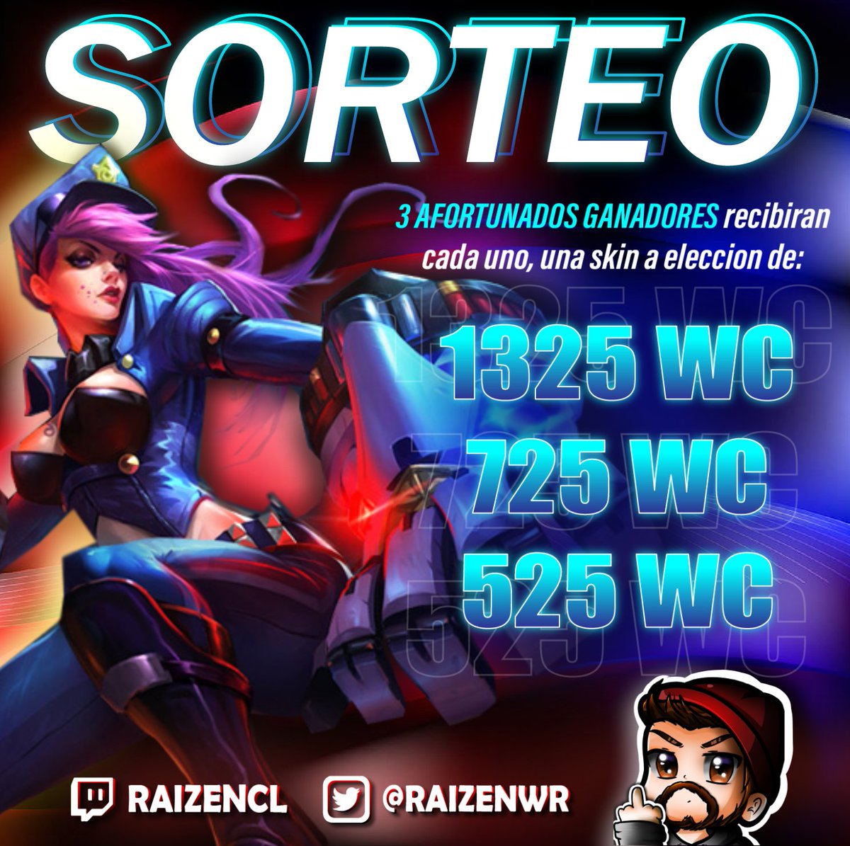 🔥 SE VIENE SORTEAZOOO REGIÓN LATAM🔥

🤷‍♀️¿Cómo participo?🤷

☑️ Seguir a <a href="/RaizeNWR/">RaizeN✨🇨🇱</a>.
☑️ Dar Like &amp; RT a esta publicación.
☑️ Etiquetar a 2 amig@s en los comentarios.

Y Listo! Ya estarías participando para ser uno de los 3 Afortunados Ganadores de una de las Skins 
#WildRift