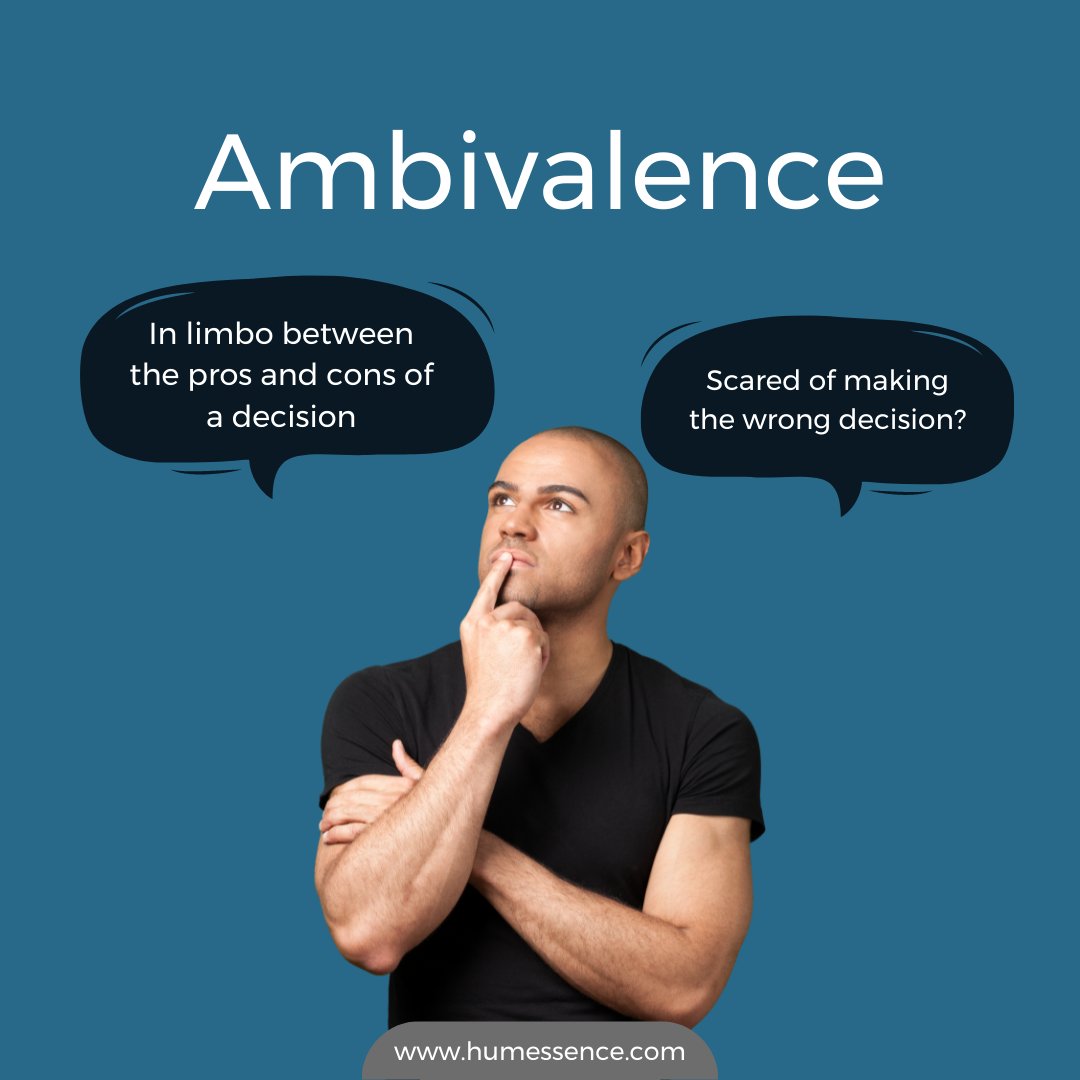humessence's tweet photo. If you find yourself in limbo between the pros and cons of a decision, you're not alone. 

Consider a coach to accelerate through ambivalence, and create the life you want. 

Book a complimentary intro session https://t.co/uksZ79cFWy https://t.co/2Low1bPkuX