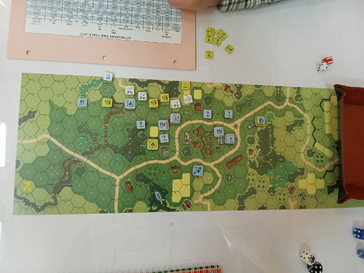 hexandcounter's tweet photo. Changed the sides and replayed @MultiManPub ASL 188 Zon with the Wind today. US tried to rush for a quick space advantage but German fire was deadly. Second wave entered more cautiously, but hidden 88's appeared and cleared the hill over the valley. https://t.co/aZuRIha1Sw