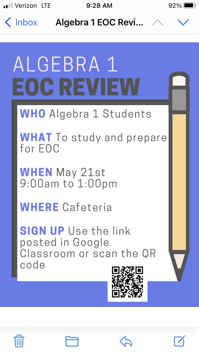 Are you ready for the Algebra 1 EOC??? Make plans to join us on May 21st! #NoExcuses