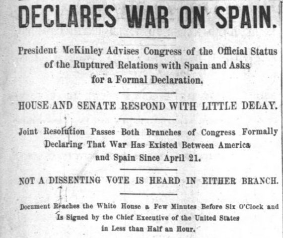 #OTD 1898: President #WilliamMcKinley sent a message to Congress requesting the use of the US armed forces to end a civil war in the Spanish colony of #Cuba. Congress voted to support Cuban independence. https://t.co/bGM2TAYQiZ #SpanishAmericanWar https://t.co/eXUMuzH3fu