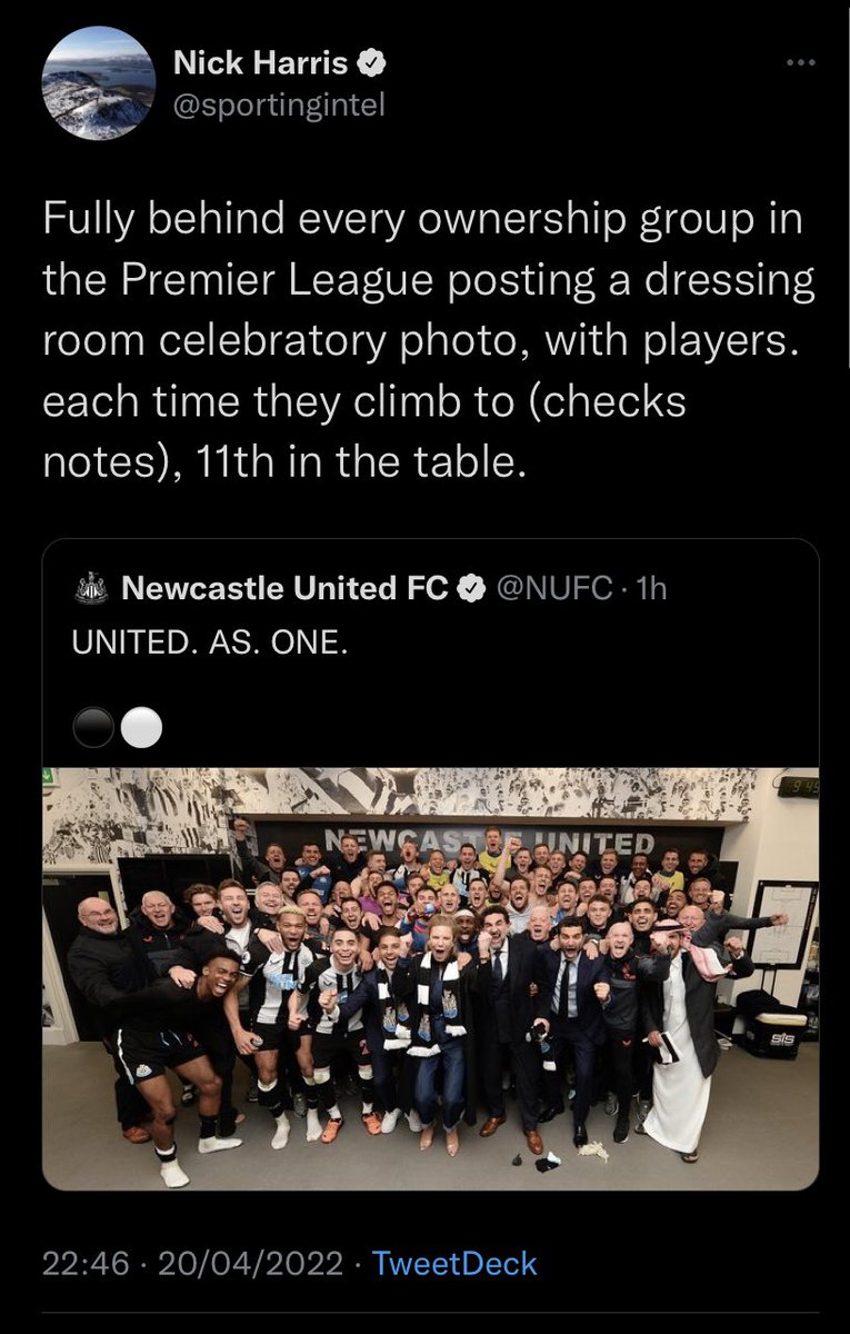 knackeredmag's tweet photo. @sportingintel Perhaps if you take a step back and reflect you’ll see that both these things bring some joy back into a game that at times has become corporate and soulless? https://t.co/GEsmcKkL9l