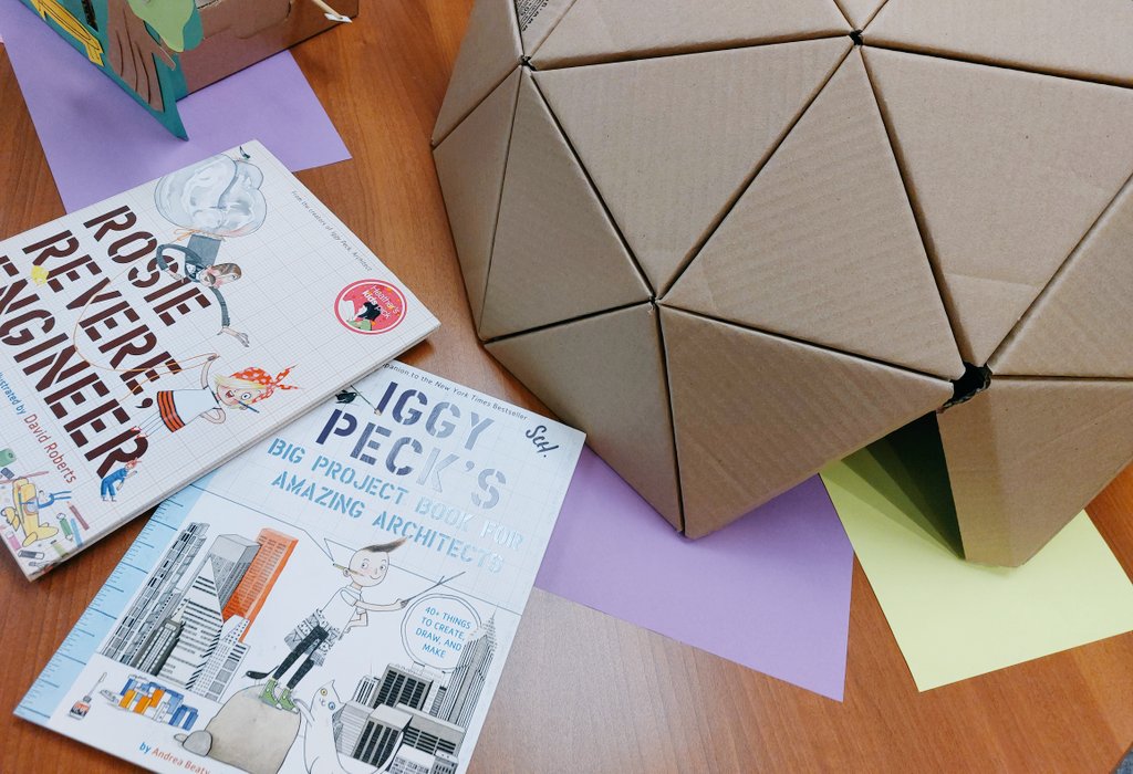MrSchuermann's tweet photo. The 'Low Floor, High Ceiling &amp; Wide-Walls' of cardboard #MakerEd &amp; it's connections to #inquiry &amp; #KidLit in the #PeelLLC was a big topic during last night's professional learning @PeelSchools.

Great low-tech #PeelEML pathways abound! 💡 Our team is ready to collaborate 👍 https://t.co/LUifRsFW2f