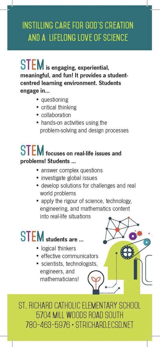 We want you to join us! STEM is engaging,
experimental, 
meaningful, and fun! 
It provides a student-centred
learning environment for your child. 
Curious about our programming? 
Please contact the office at 780-463-5976 to book your appointment today! #STEM