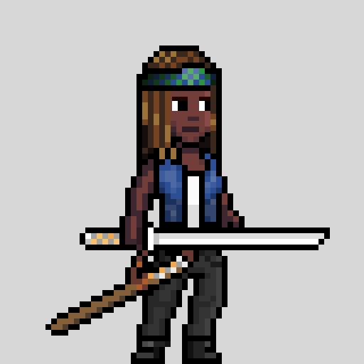 What kind of apocalypse game would we be if we didn't have a Walking Dead cameo?

Female Remnant 1/1 Reveal, Day 7: Michonne!🧟‍♀️⚔️

In the spirit of poppin' zombies, let's giveaway a WL spot for this Sunday's mint. RT this post (&amp; be following us) for a chance to mint Michonne🤝🍀