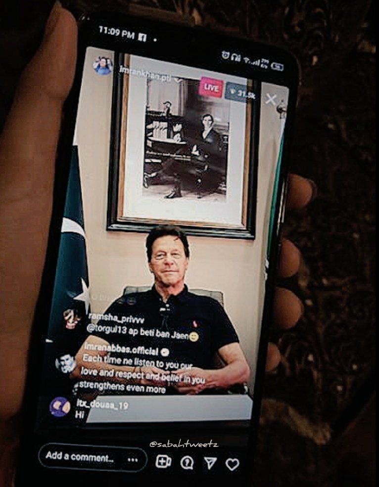 KhaHikmat's tweet photo. #ImranKhanLIVE#ImranKhanLIVE
#امپورٹڈ_حکومت_نامنظور
Listening To The Best Leader Of Muslim Ummah.😍💓 https://t.co/vLnltUgiJ7