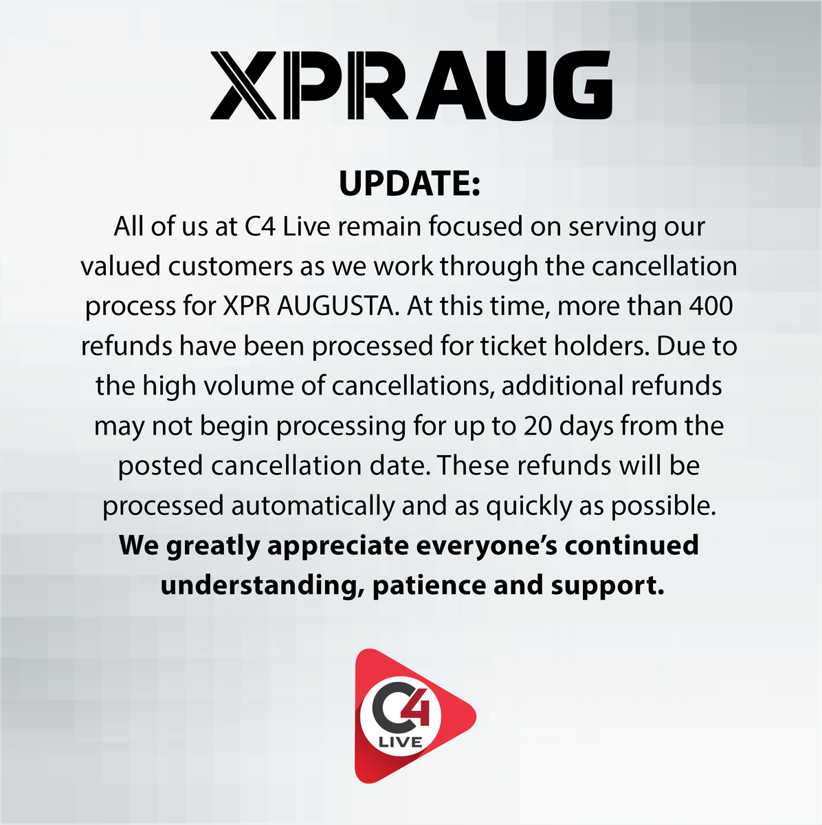 XPR Augusta Refund Update