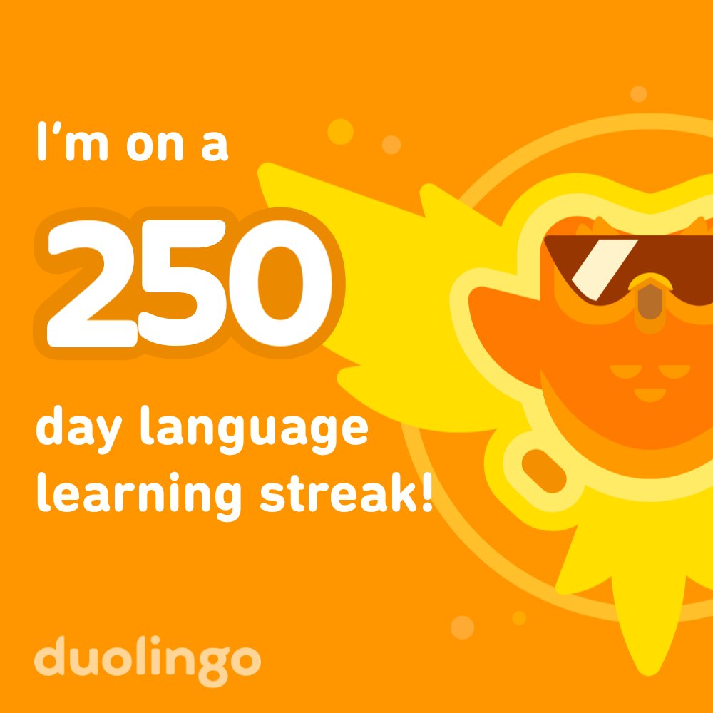 I've been studying Indonesian every single day for the past 250 days on Duolingo. invite.duolingo.com/BDHTZTB5CWWKSV…
