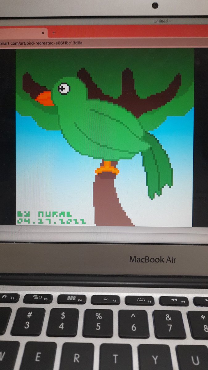 nuralsblog's tweet photo. A green bird is standing at a tree. 🐦
#Bird #art #pixelart #dailydrawingchallenge #recreatedversion #NuralsBlog https://t.co/0lqt7bXz6h