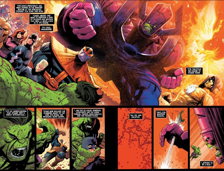 LTBlackBolt's tweet photo. Black Bolt and the Inhumans in the new Hulk issue. https://t.co/cbcSJXC2ii