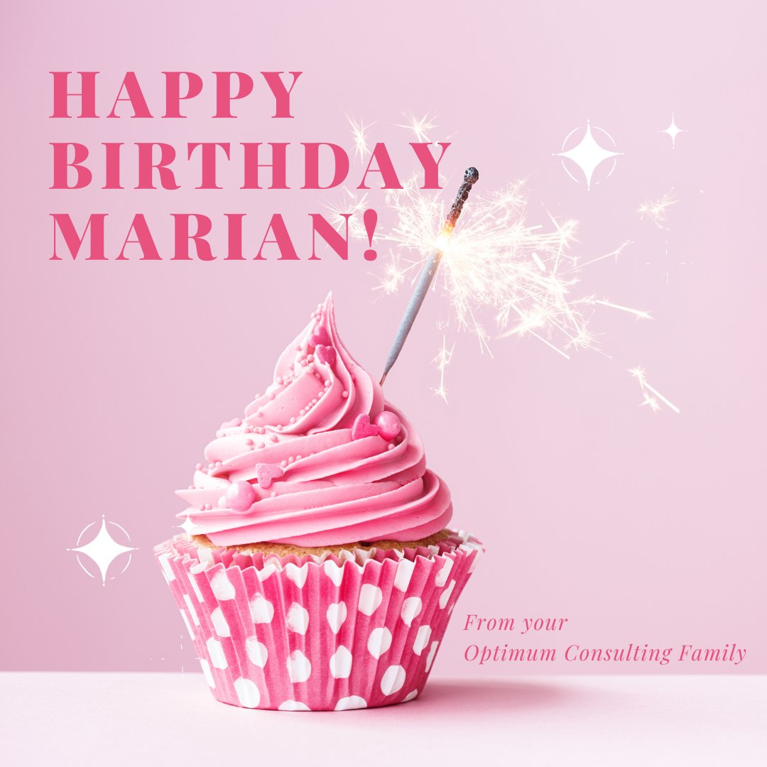 Happy Birthday to one of our resourcing specialists in the Philippines - Marian Busa!

May you have a great day celebrating today!

Cheers! 

From your Optimum Consulting Family

#HappyBirthday #OptimumConsulting https://t.co/4r8pIYYHCM