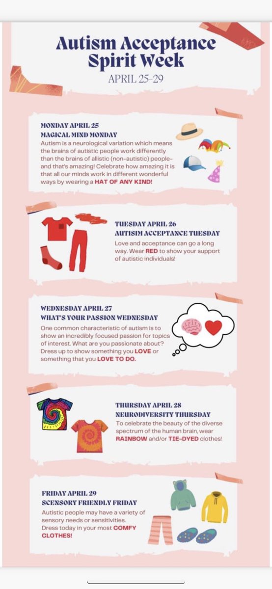 Don't forget next week we are recognizing Autism Acceptance Week in order to ignite acceptance of all.